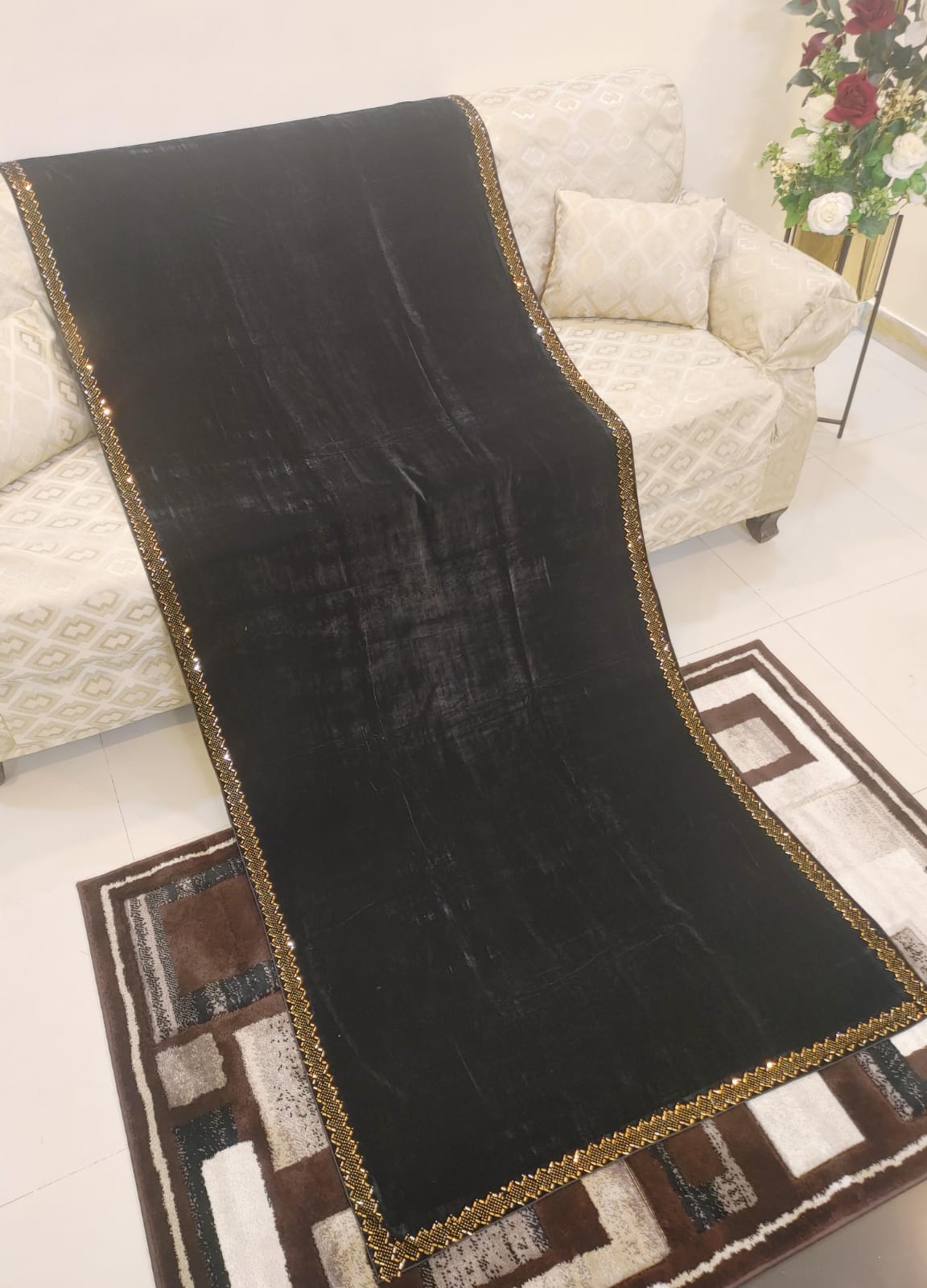 PREMIUM QUALITY STONE WORK VELVET SHAWL