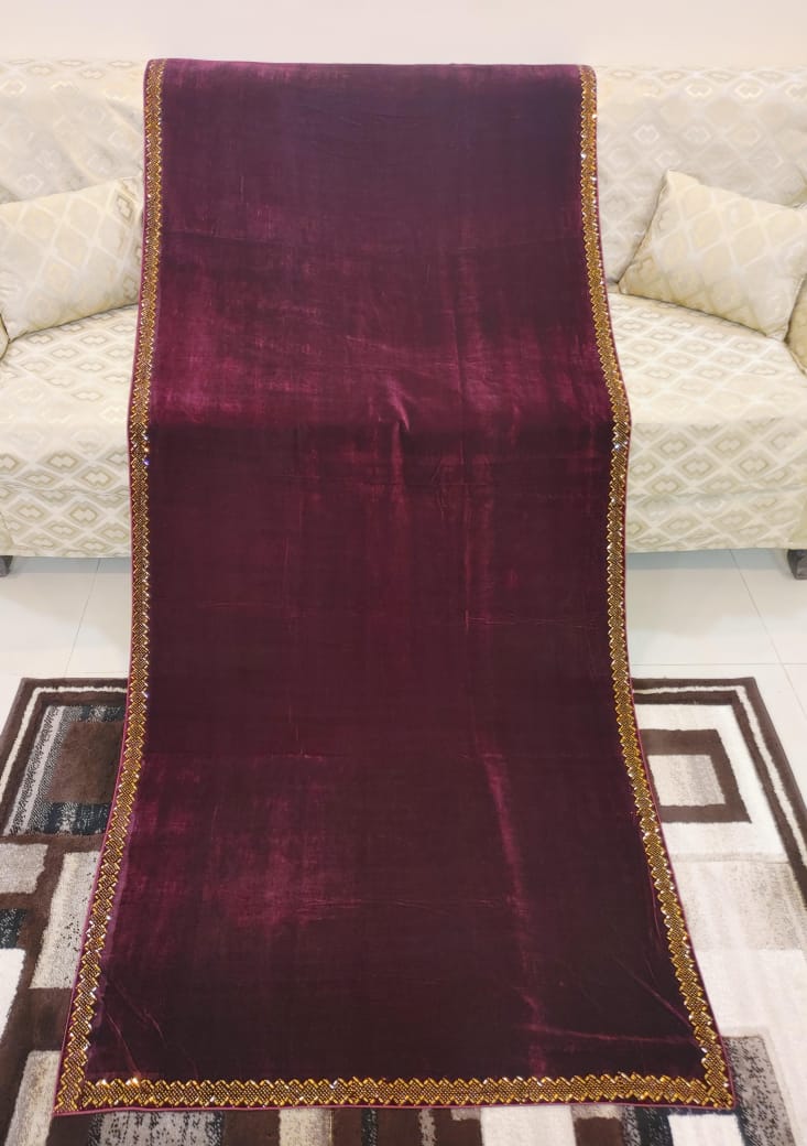 PREMIUM QUALITY STONE WORK VELVET SHAWL