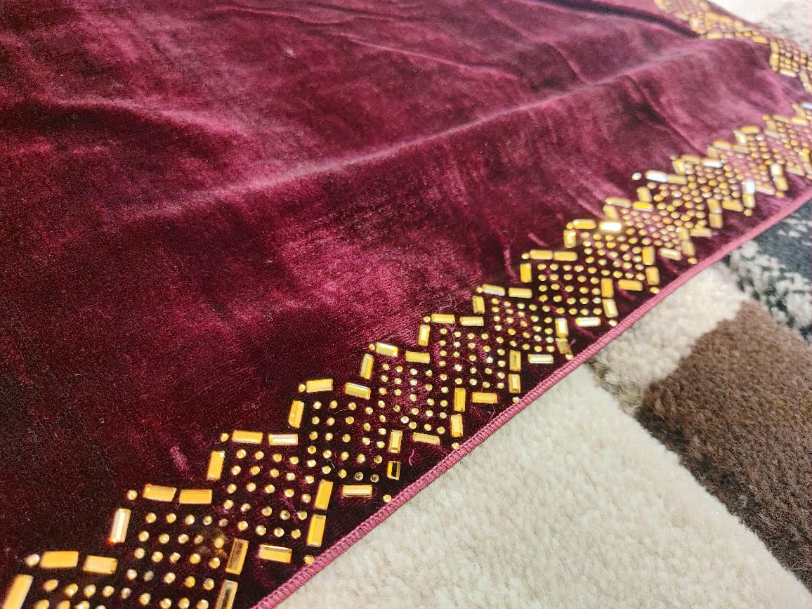 PREMIUM QUALITY STONE WORK VELVET SHAWL