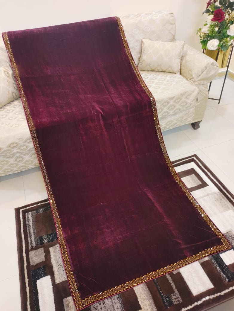 PREMIUM QUALITY STONE WORK VELVET SHAWL